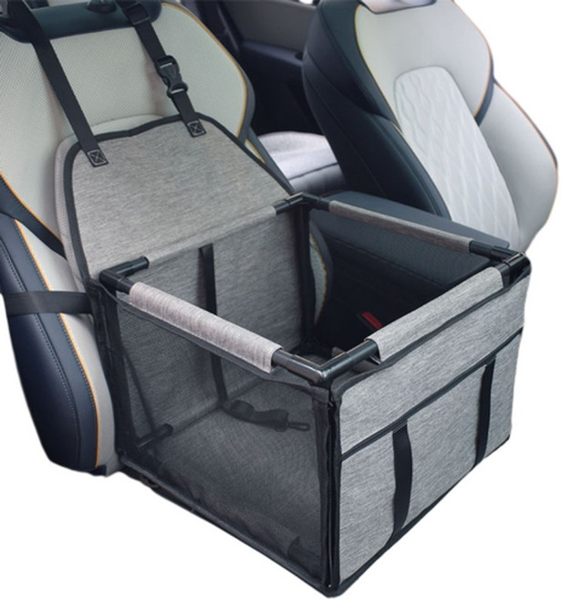 狗狗寵物車用安全座椅 網紗透氣防潑水, 淺灰色, 1個