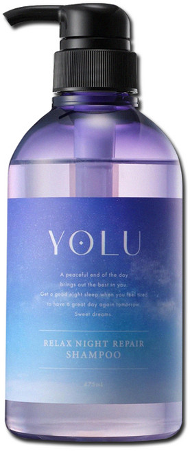 日本YOLU-夜間密集滋潤柔順多層次香氛精華修護洗髮精475ml/瓶-舒緩修護(藍), 1件, 475ml, 舒緩修護(藍)