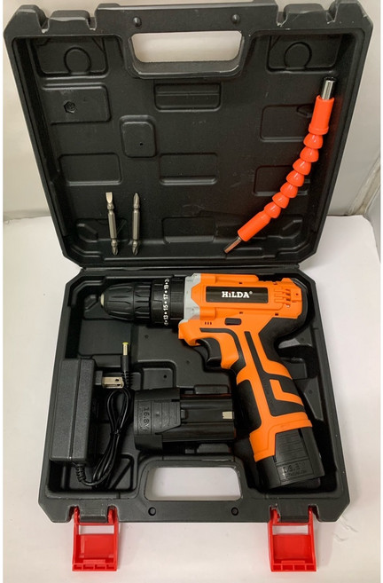HILDA 鋰電衝擊鑽 16.8V 簡配, 1個, 希爾達16.8V衝擊鑽2.5AH雙電塑盒