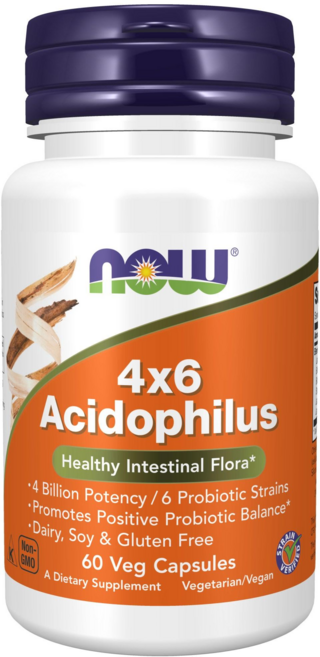 NOW Foods 4x6嗜酸乳桿菌複合素食膠囊, 60顆, 1罐