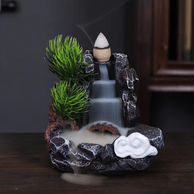 倒流香爐 樹脂 禪意 香薰擺件 細水長流, 錦繡山河