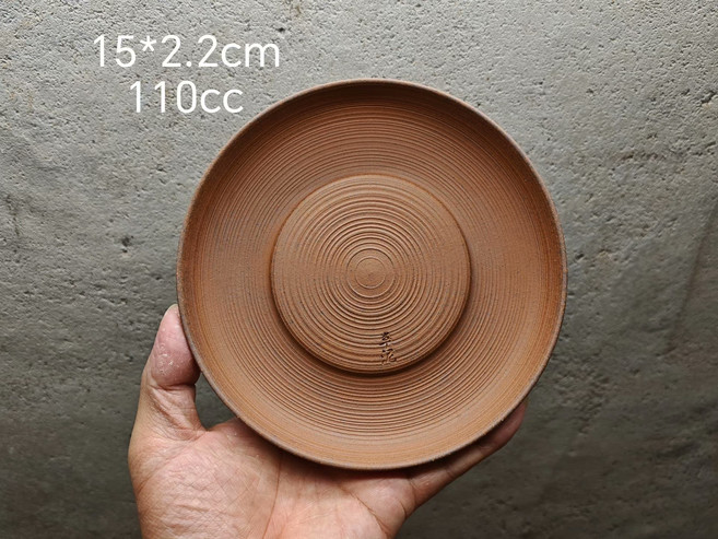 日本回流 老岩泥 手拉胚 壺承 託盤 15*2.2cm 110cc, 商品主圖, 1個