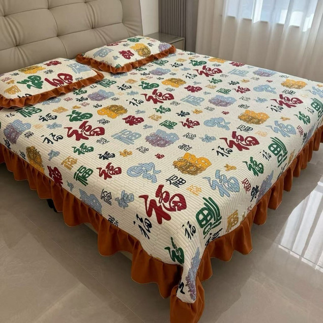 嬰兒床包 加棉加厚 柔軟親膚, 福氣滿滿,一對枕套