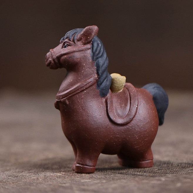 宜興紫砂茶寵馬 馬上有錢擺件, 马上有钱