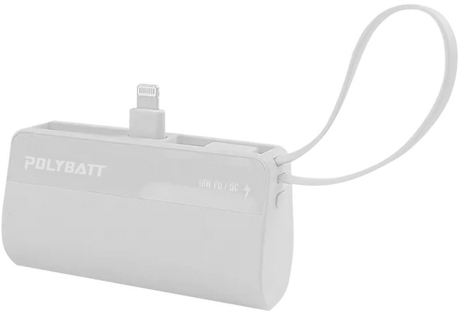 DODOWU 口袋型行動電源 18W 數位顯示, 皓月白