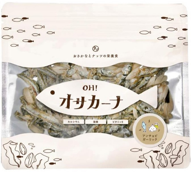 九州小玉 OH! sakana 小魚乾杏仁零食, 1個, 鯷魚蒜香風味