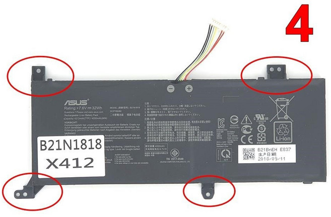 副廠 ASUS 電池 F512FB R564 R564DA R564DK R564FA R564F 適用華碩筆電, 1個, B21N1818-固定腳4-保固三個月