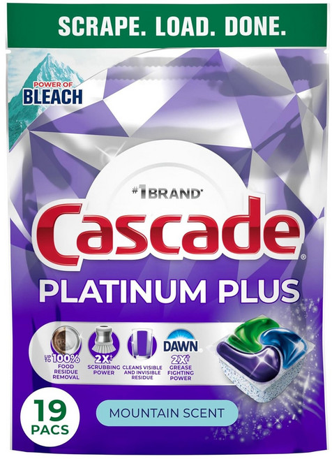 Cascade 白金Plus洗碗機專用洗滌劑 島嶼香氛 19入, 1個, 19