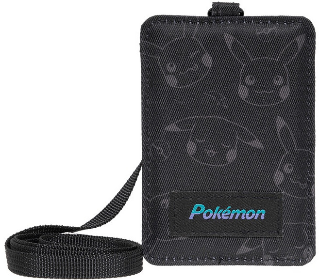 Pokemon寶可夢 皮卡丘 通勤掛繩套 識別證 證件夾套 防潑水 黑色