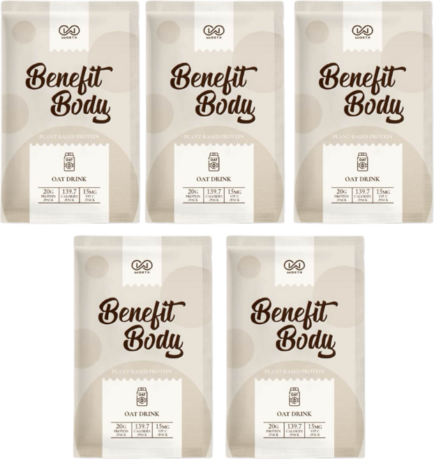 WORTH 沃爾司 Benefit Body 輕植蛋白 燕麥奶口味 美型蛋白, 31.5g, 5個