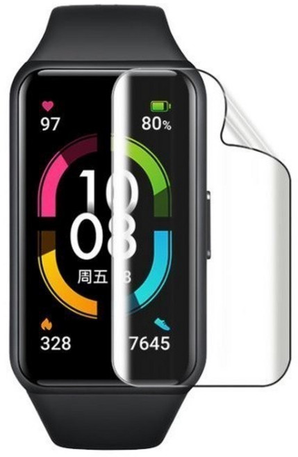 HUAWEI 華為 防爆滿版軟膜 手環螢幕保護貼 TPU全屏貼膜, 1個, 華為 Band 6 / 7 / 8
