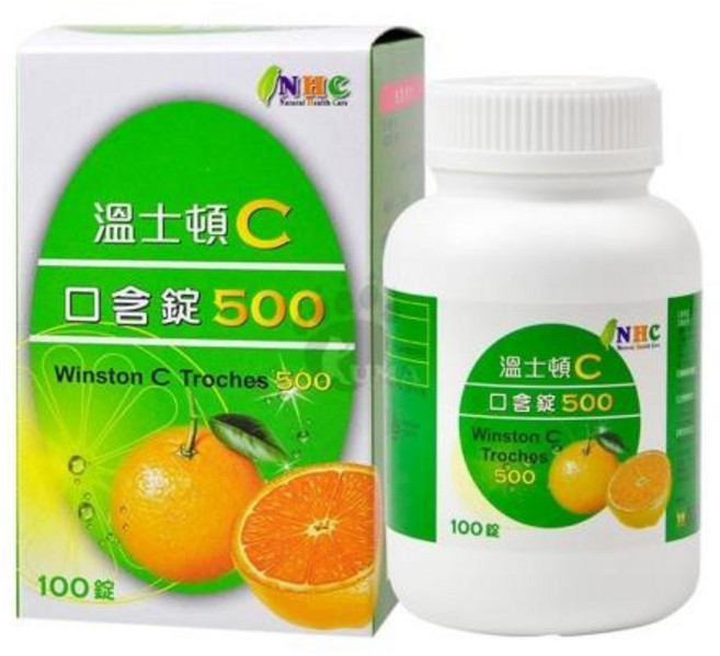 溫士頓C口含錠500mg 100錠 維生素C 方便口含, 1個, 100份