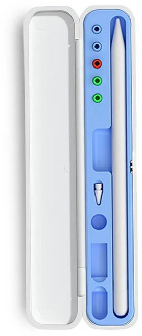【SB02輕盈款】Apple Pencil觸控筆收納盒 輕巧便攜 多功能保護 簡約時尚, 白, 1套