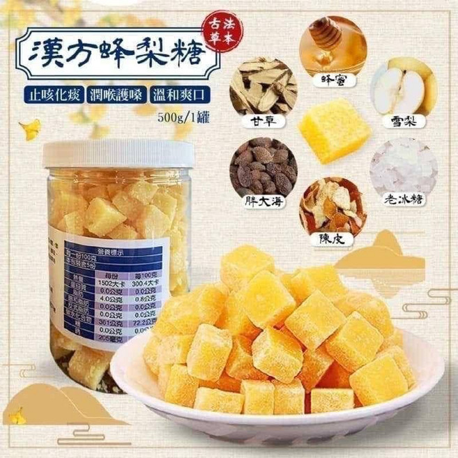 喬樂 蜂梨糖 潤喉護嗓, 1個, 喬樂蜂梨糖500g