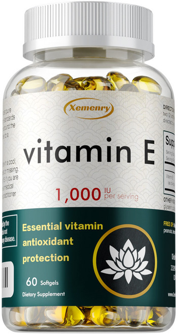Xemenry 維他命E 1000IU 軟膠囊 營養補充品, 60組