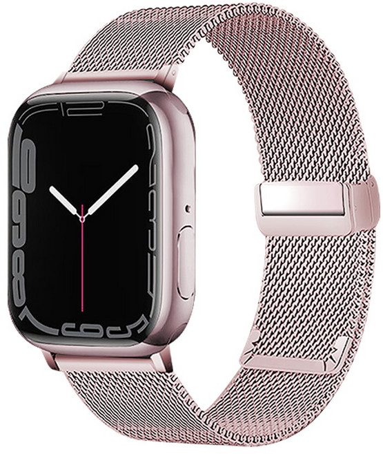 適用 Apple Watch 磁吸不鏽鋼米蘭錶帶, 玫瑰金, 1個
