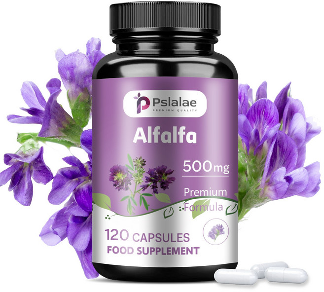 Pslalae Alfalfa 500mg 高級配方 膳食補充劑, 120組
