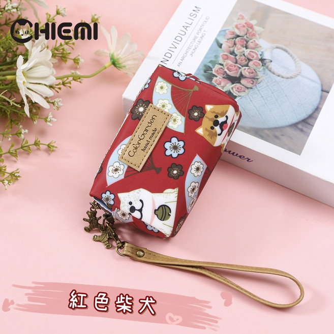 CHIEMI 防水牛津布 立體雙層拉鍊 可愛小零錢包