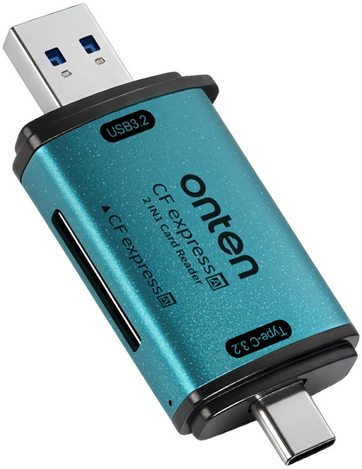 ONTEN CFexpress Type A 讀卡機 USB3.2 Gen 2 10Gbps 高速傳輸 OTN-CR632, 綠, 1個, OTN-CR632/保固90天