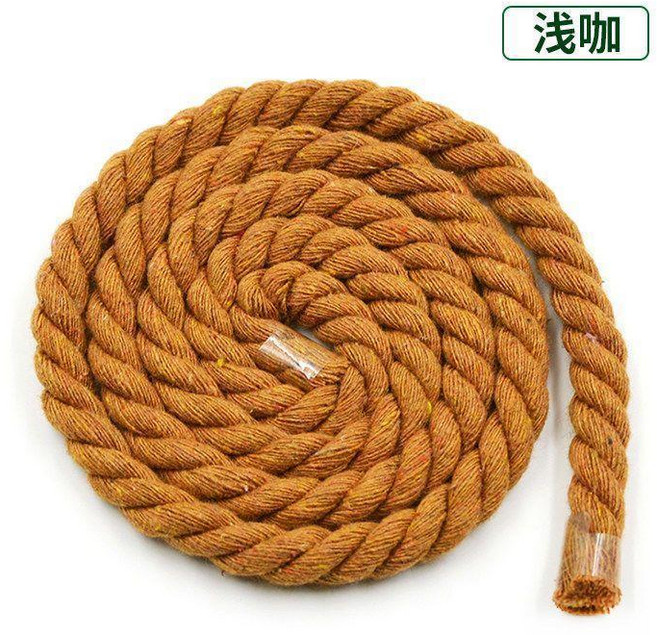 棉繩 粗裝飾米白麻繩 捆綁繩手工編織耐磨, 淺咖, 1個