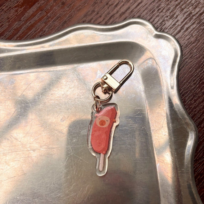 查高插畫ChaKao 水豚日常 壓克力吊飾, 1個, 水豚頭像(寫實風)