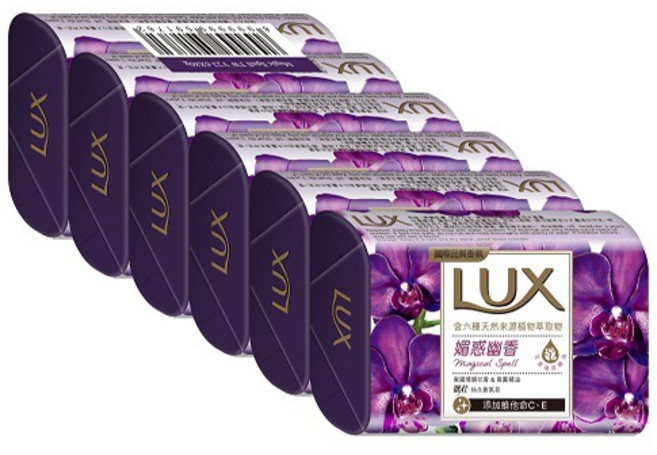 LUX 麗仕 水嫩柔膚香皂 6入組, 80g, 6個