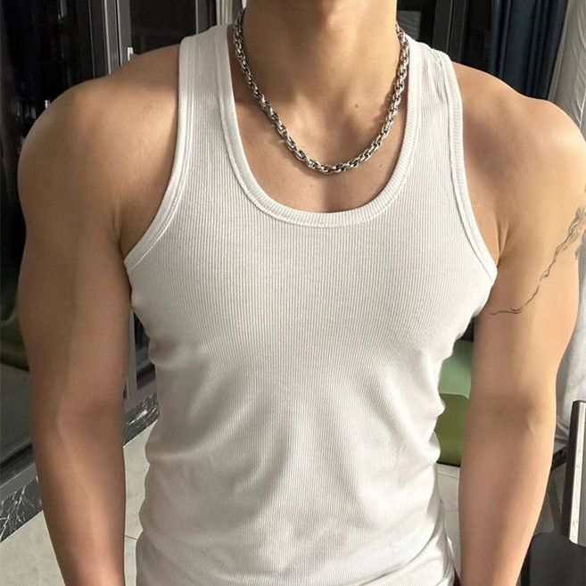 男士螺紋無袖背心