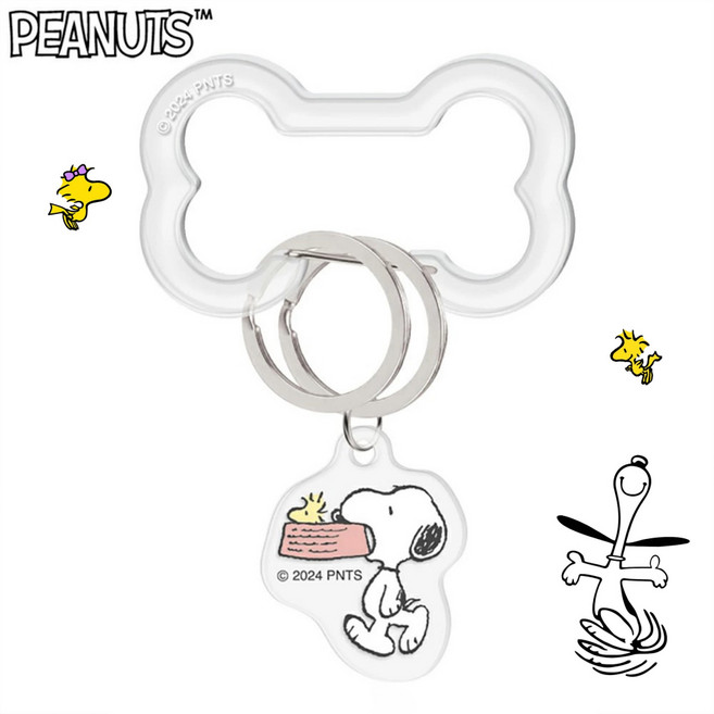 正版 日貨 snoopy 史努比 壓克力鎖圈 鑰匙圈 掛件 掛飾 吊飾, 1個, 透明