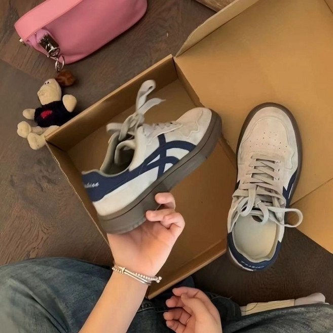 Onitsuka Tiger 德訓鞋女 複古真皮厚底運動休閒板鞋