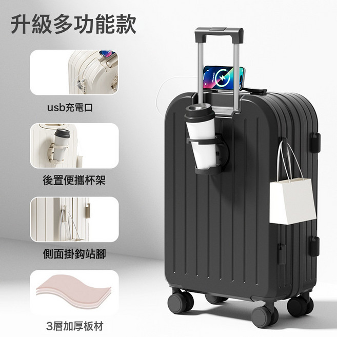 2025新款萬向輪登機行李箱高顏值女學生拉桿箱結實耐用旅行密碼箱