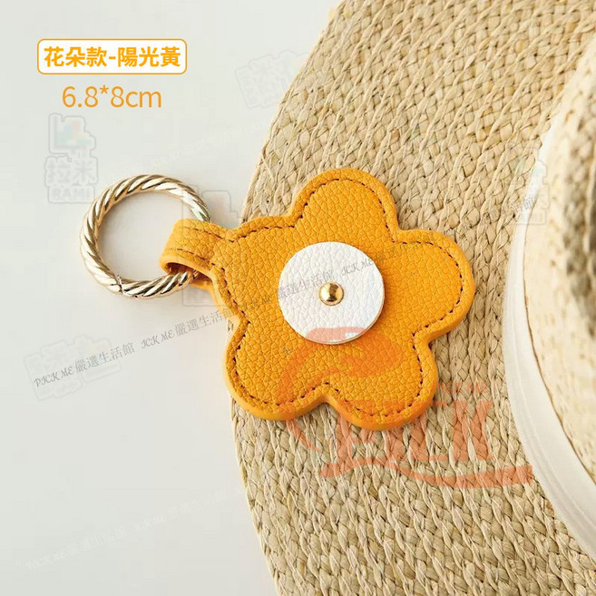 磁吸帽夾 貓熊款-棕色 6*7.3CM, 1個, 黃色小花