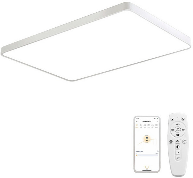 聚美照明 長110cm 120W 無線遙控 三色調光 護眼吸頂燈, 白色