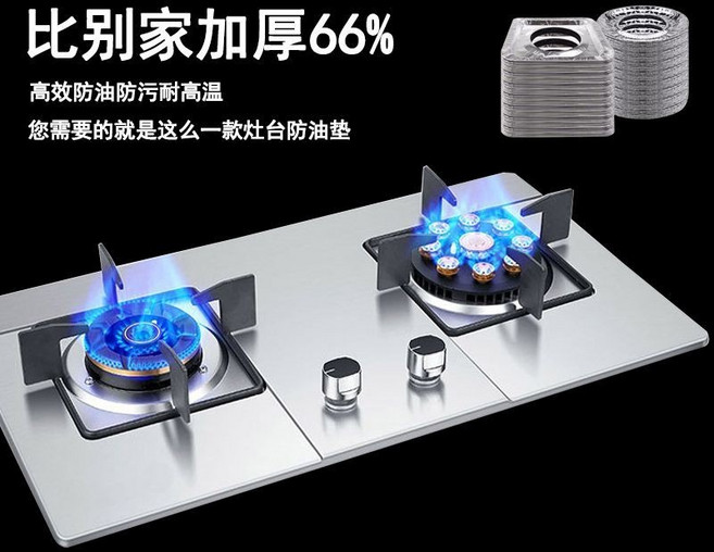 燃氣竈防油錫紙墊 煤氣竈臺保護貼 鋁箔爐竈墊 圓形, 方形適用【爆款熱賣】告別洗灶台,回饋活動:30片【防油防污/耐高溫】, 1個