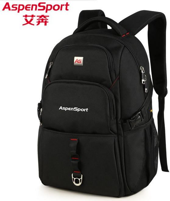 AspenSport 雙肩包 大容量 電腦包, 1個, 黑色【標準版】