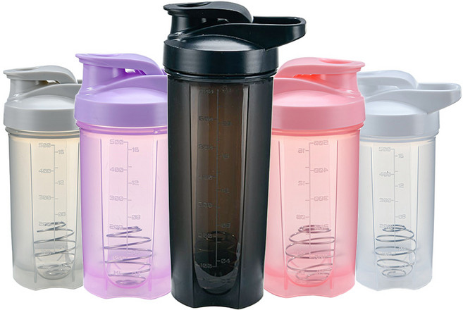 運動水壺 乳清蛋白粉健身搖搖杯, 白色, 1個, 500ml