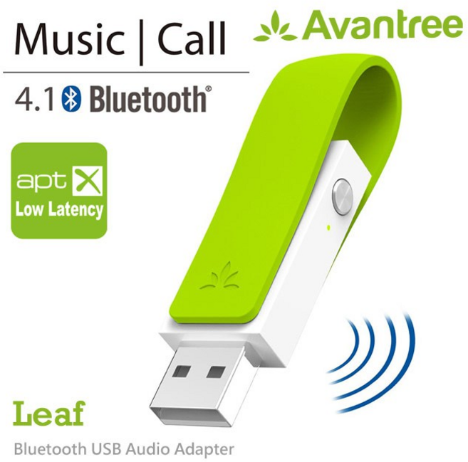 Avantree LEAF 藍牙4.1 USB 音頻適配器 APTX-LL 超低延遲 Music | Call, 黑色, 1個