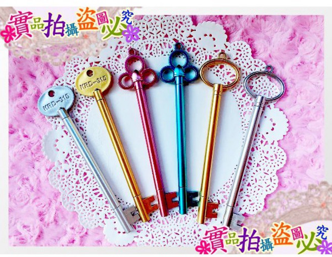 復古金屬鑰匙中性筆 附精美包裝 簽字筆 婚禮小物 二次進場 來店禮 贈品, 1個, 一支, 混搭