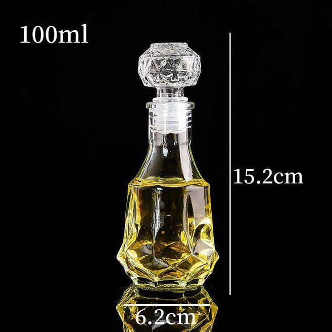 good 器透明分裝酒瓶個性空酒瓶玻璃酒瓶復古玻璃瓶, 1個, 100ml束腰款5只, 100ml 束腰款