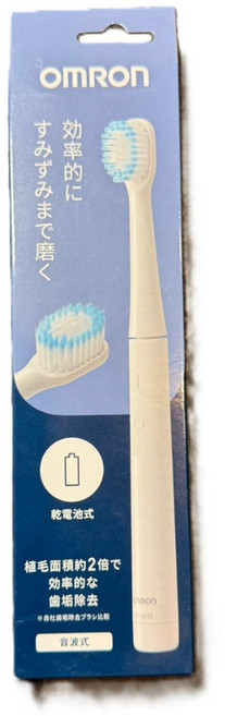 OMRON 歐姆龍 電動牙刷 HT-B222 音波式 寬幅刷頭 多種刷頭 全身防水, 白色, 1個