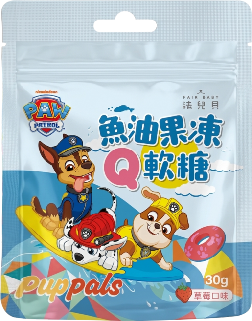 FAIR BABY 法兒貝 魚油果凍 Q軟糖 草莓口味, 1個, 30g