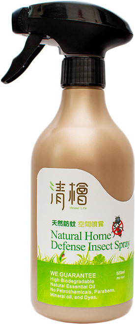 清檜 Hinoki Life 天然防蚊空間噴霧 500ml 環保署核准 不含DEET 植萃配方 居家戶外適用, 1個