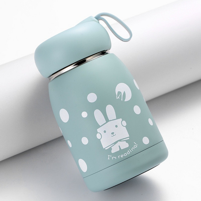卡通兔兔保溫杯 胖胖杯, (R10) 藍色【304不鏽鋼款】, 1個, 350ml