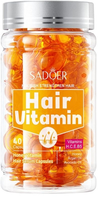 SADOER 蜂蜜維生素精華 免洗護髮膠囊 護髮精油 保濕修護 滋養護髮 改善頭髮分岔毛燥, 1個, 40ml