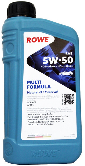 ROWE HC-SYNTHETIC 5W50 C3 SN 汽油柴油車 合成機油, 1個