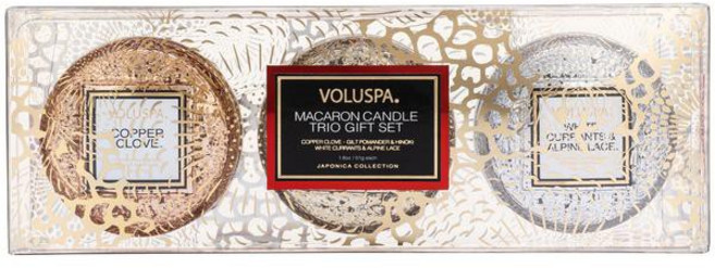 Voluspa 馬卡龍玻璃盒香氛蠟燭禮盒 (銅丁香/金耀檜木/白醋栗高山白花) 三入一組, 1個