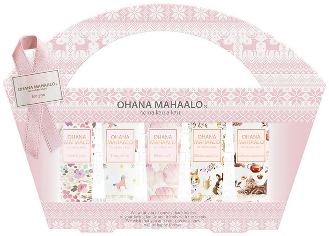 OHANA MAHAALO 花茶時光迷你護手霜禮盒(10gx5入) 滋潤保濕 多種花茶香氛一次擁有, 1個