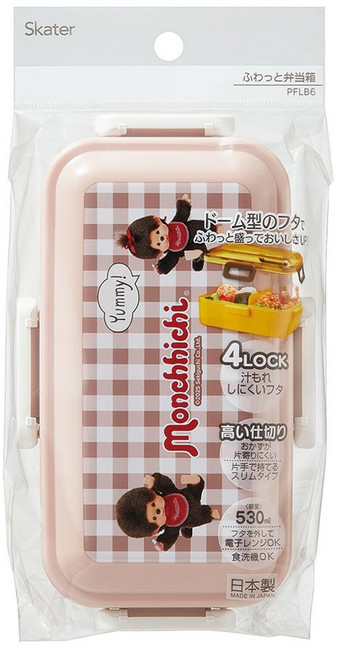 Skater Monchhichi 微波爐適用柔軟單層便當盒 530ml, 棕色, 1個
