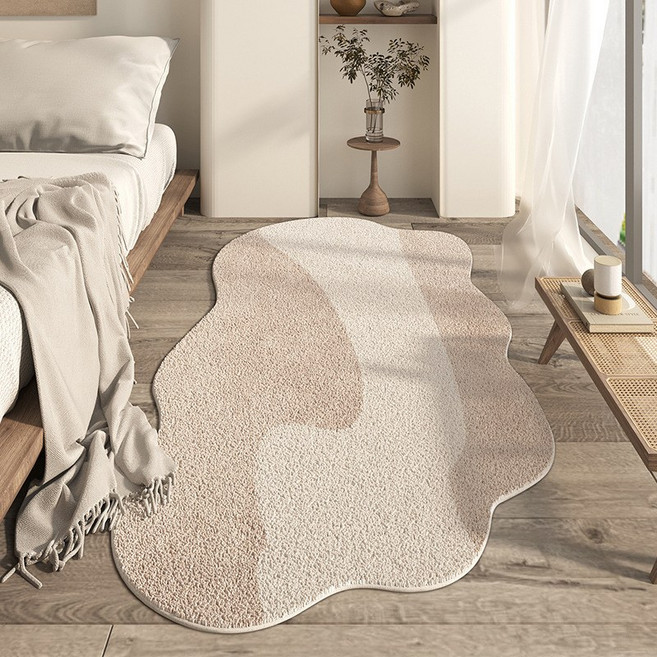 ibooooo 簡約仿羊絨地毯 異形, 倦尾淺線 - 異形, 1個