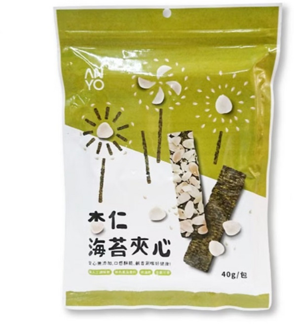 安永 杏仁海苔夾心, 40g, 1個