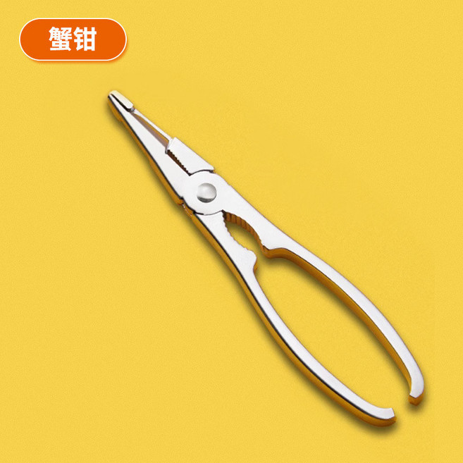 不銹鋼蟹八件組 剝殼鉗 拆蟹工具 剪刀 挖勺 蟹針, 單個標準鉗子, 1個